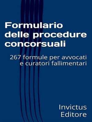 cover image of Formulario delle procedure concorsuali